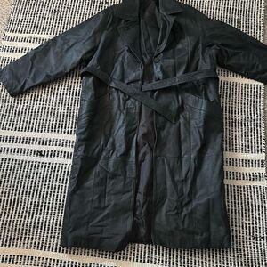 G III Size 1X Black Vintage Trench Coat 100% Leather coat WOMENS vintage 90s
